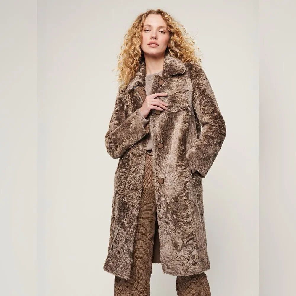 Alpine Studio Women's Faux Sheepskin Fur Coat Size Large
